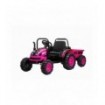 Tracteur électrique 12V Farmer Kid avec remorque Rose