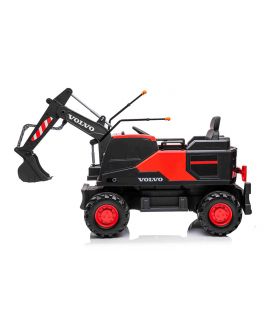 Tracteur Pelleteuse 12V Volvo Excavator Rouge