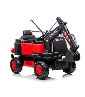 Tracteur Pelleteuse 12V Volvo Excavator Rouge