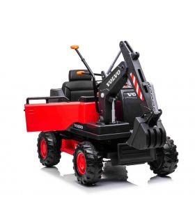 Tracteur Pelleteuse 12V Volvo Excavator Rouge