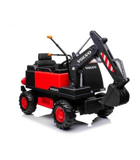 Tracteur Pelleteuse 12V Volvo Excavator Rouge