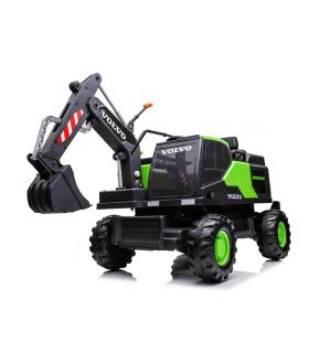 Tracteur Pelleteuse 12V Volvo Excavator Rouge