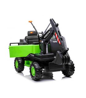 Tracteur Pelleteuse 12V Volvo Excavator Rouge