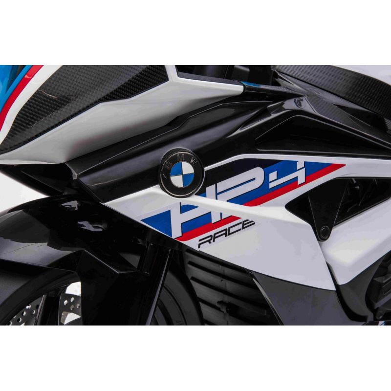 BMW HP4 Race blanche, moto électrique pour enfant 12 volts