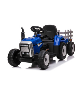 12V Tracteur avec remorque Bleu - Tracteur Electrique Pour Enfants