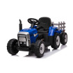 Blue R/C Twin Motor Tractor & Trailer - 12V Kids' Electric Ride On