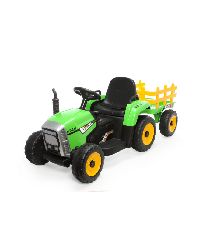12V Tracteur avec remorque Vert - Tracteur Electrique Pour Enfants
