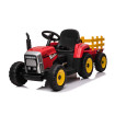 Red R/C Twin Motor Tractor & Trailer - 12V Kids' Electric Ride On