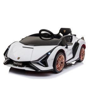 12V Lamborghini Sian sous licence Blanc