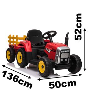 12V Tracteur avec remorque Bleu - Tracteur Electrique Pour Enfants