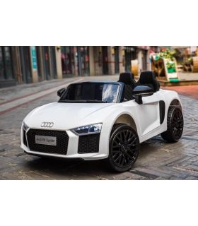 12V Audi R8 Spyder Blanc sous licence - Voiture Electrique Pour Enfants
