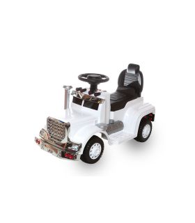 Camion Porteur 6V - Camion Electrique Pour Enfants Blanc