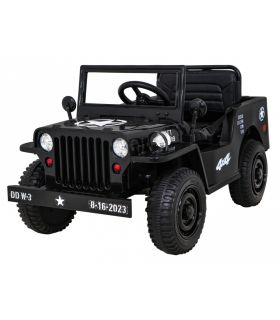 Voiture électrique 12V Jeep Retro Noire - Pack Luxe