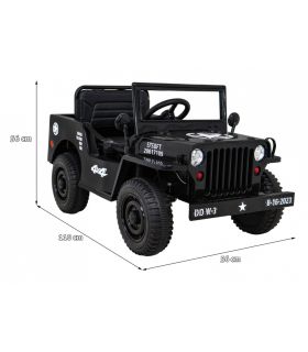 Voiture électrique 12V Jeep Retro Noire - Pack Luxe