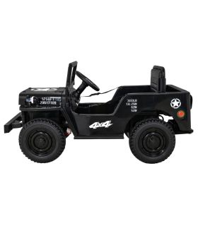 Voiture électrique 12V Jeep Retro Noire - Pack Luxe