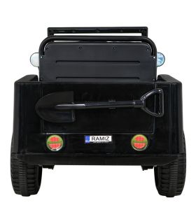 Voiture électrique 12V Jeep Retro Noire - Pack Luxe