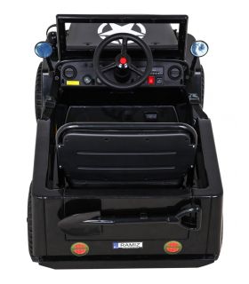 Voiture électrique 12V Jeep Retro Noire - Pack Luxe