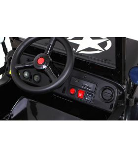 Voiture électrique 12V Jeep Retro Noire - Pack Luxe