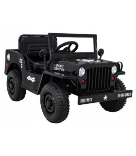Voiture électrique 12V Jeep Retro Noire - Pack Luxe