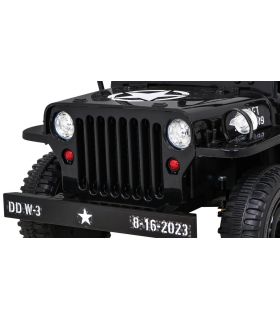 Voiture électrique 12V Jeep Retro Noire - Pack Luxe