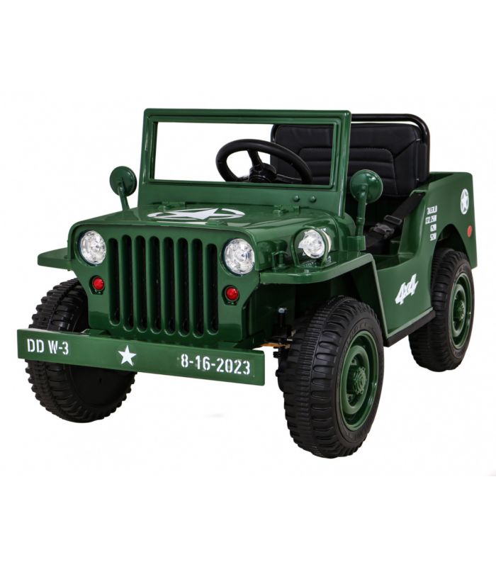 Voiture électrique 12V Jeep Retro Militaire - Pack Luxe