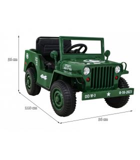 Voiture électrique 12V Jeep Retro Militaire - Pack Luxe