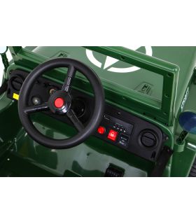 Voiture électrique 12V Jeep Retro Militaire - Pack Luxe