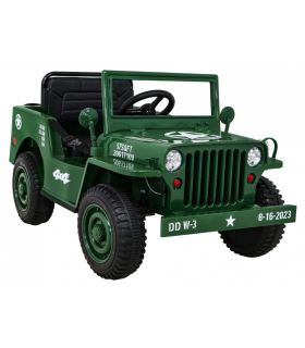 Voiture électrique 12V Jeep Retro Militaire - Pack Luxe