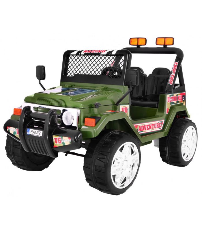Voiture électrique 2 places 12V Jeep SafariArmy - Pack Evo