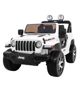 Voiture électrique 2 places 12V Jeep Wrangler Rubicon Blanc - Pack Luxe