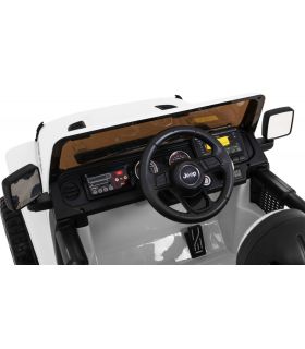 Voiture électrique 2 places 12V Jeep Wrangler Rubicon Blanc - Pack Luxe