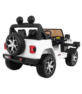 Voiture électrique 2 places 12V Jeep Wrangler Rubicon Blanc - Pack Luxe