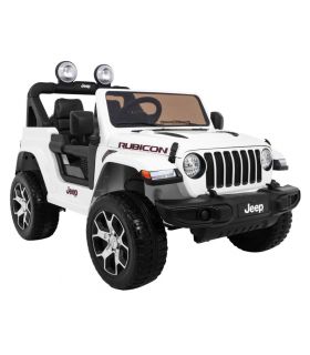 Voiture électrique 2 places 12V Jeep Wrangler Rubicon Blanc - Pack Luxe