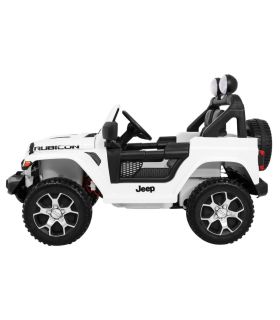 Voiture électrique 2 places 12V Jeep Wrangler Rubicon Blanc - Pack Luxe