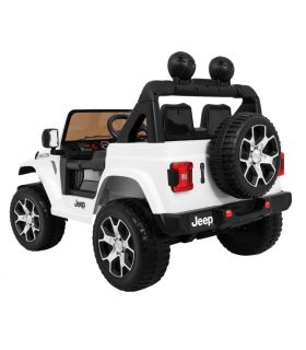 Voiture électrique 2 places 12V Jeep Wrangler Rubicon Blanc - Pack Luxe