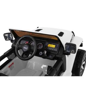 Voiture électrique 2 places 12V Jeep Wrangler Rubicon Blanc - Pack Luxe