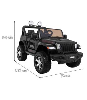 Voiture électrique 2 places 12V Jeep Wrangler Rubicon Noir - Pack Luxe