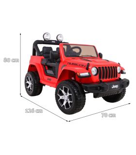 Voiture électrique 2 places 12V Jeep Wrangler Rubicon Rouge - Pack Luxe