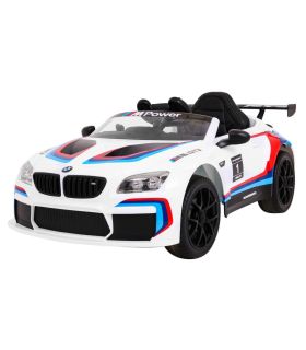 BMW électrique M6 GT3 Blanche - voiture électrique enfant 12V- Pack Luxe