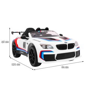 BMW électrique M6 GT3 Blanche - voiture électrique enfant 12V- Pack Luxe