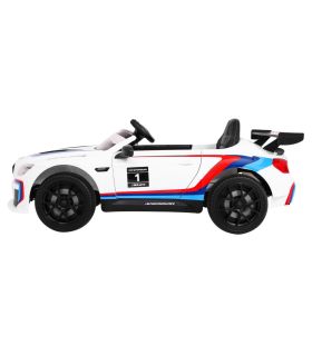 BMW électrique M6 GT3 Blanche - voiture électrique enfant 12V- Pack Luxe