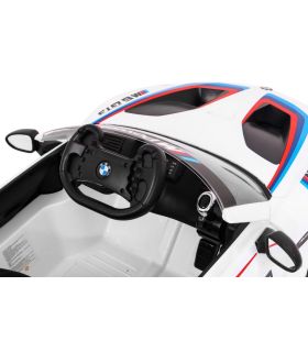 BMW électrique M6 GT3 Blanche - voiture électrique enfant 12V- Pack Luxe