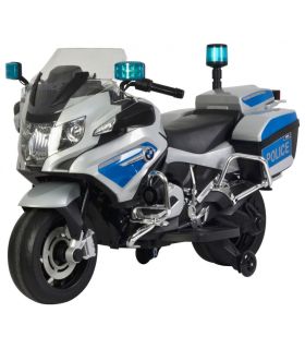 Moto électrique enfant 12V BMW Police Grise - Pack Evo