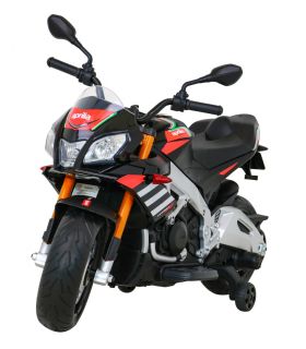 Moto électrique 12V Aprilia V4 Noire - Pack Luxe