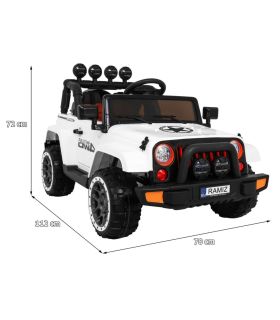 Voiture électrique 2 places 12V Jeep Mega Fulltime Blanche - Pack Luxe
