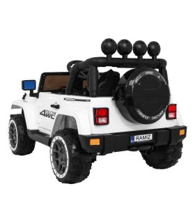 Voiture électrique 2 places 12V Jeep Mega Fulltime Blanche - Pack Luxe