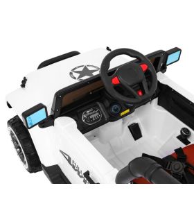 Voiture électrique 2 places 12V Jeep Mega Fulltime Blanche - Pack Luxe