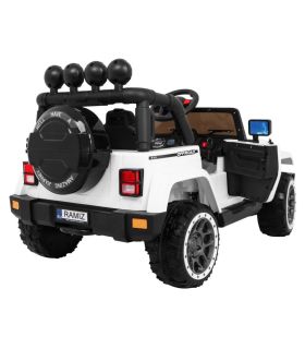 Voiture électrique 2 places 12V Jeep Mega Fulltime Blanche - Pack Luxe