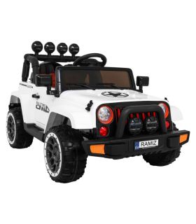 Voiture électrique 2 places 12V Jeep Mega Fulltime Blanche - Pack Luxe