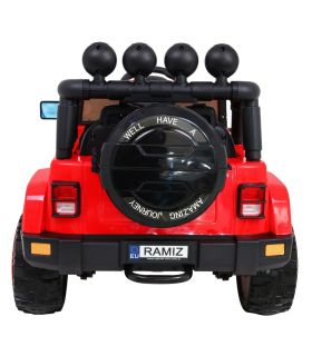 Voiture électrique 2 places 12V Jeep Mega Fulltime Rouge - Pack Luxe